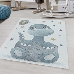 Kindervloerkleed - Fleurtje Dino Blauw