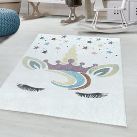 Kindervloerkleed Eenhoorn - Lucy Wit