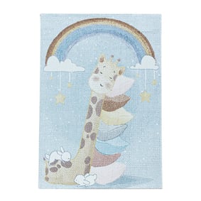 Kindervloerkleed - Lucy Giraffe Blauw - product