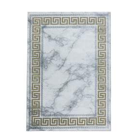 Modern vloerkleed - Marble Edge Grijs/Goud - product