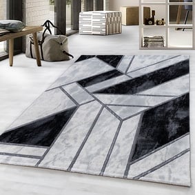 Modern vloerkleed - Marble Design Grijs/Zilver