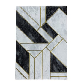 Modern vloerkleed - Marble Design Grijs/Goud - product
