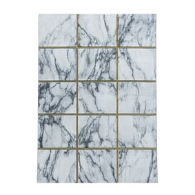 Modern vloerkleed - Marble Box Grijs/Goud - product