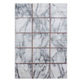 Modern vloerkleed - Marble Box Grijs/Bruin - sfeer