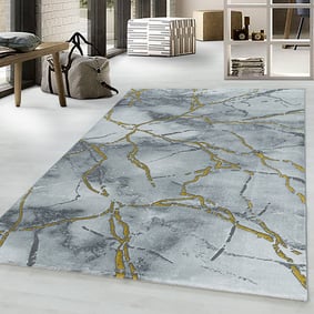 Modern vloerkleed - Marble Branch Grijs/Goud