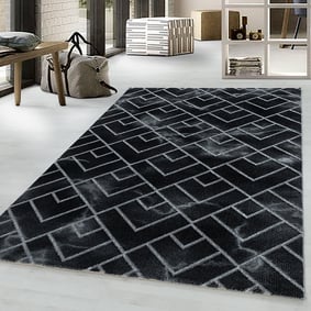 Modern vloerkleed - Marble Pattern Antraciet/Zilver