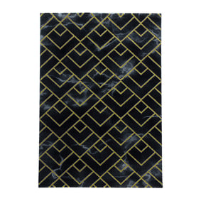 Modern vloerkleed - Marble Pattern Antraciet/Goud - product