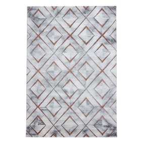 Modern vloerkleed - Marble Square Grijs/Bruin - sfeer
