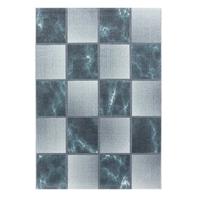 Modern vloerkleed - Optimism Box Blauw/Grijs - sfeer