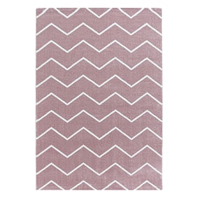 Laagpolig vloerkleed - Smoothly Weave Roze/Wit - sfeer