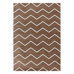 Laagpolig vloerkleed - Smoothly Weave Bruin/Wit - sfeer