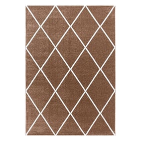 Laagpolig vloerkleed - Smoothly Lines Bruin/Wit - sfeer