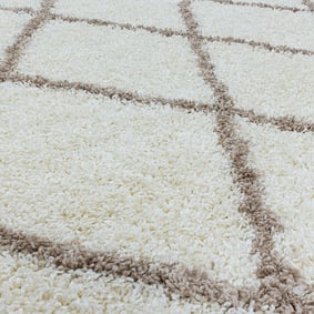Rond berber vloerkleed - Agadir Lines Creme/Beige - sfeer