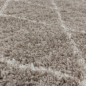 Rond berber vloerkleed - Agadir Lines Beige/Creme - sfeer