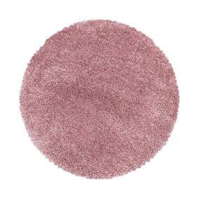 Rond hoogpolig vloerkleed - Fuzzy Roze