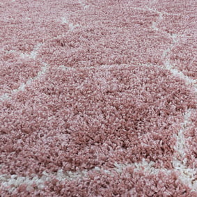 Rond berber vloerkleed - Agadir Circle Roze/Creme - sfeer