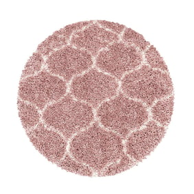 Rond berber vloerkleed - Agadir Circle Roze/Creme