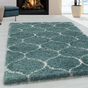 Berber vloerkleed - Agadir Circle Blauw/Creme