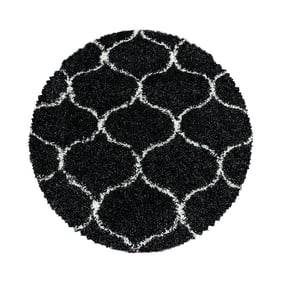 Rond berber vloerkleed - Agadir Circle Antraciet/Creme