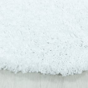 Rond hoogpolig vloerkleed - Softy Wit - sfeer