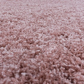 Rond hoogpolig vloerkleed - Softy Roze - sfeer