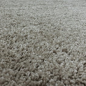 Rond hoogpolig vloerkleed - Softy Beige - sfeer