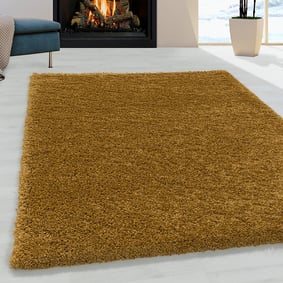Hoogpolig vloerkleed - Softy Geel/Goud