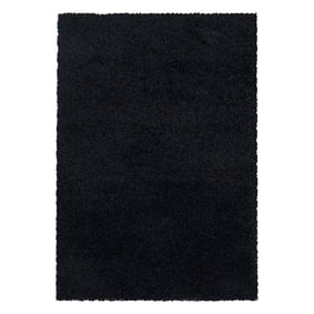 Hoogpolig vloerkleed - Softy Zwart - product