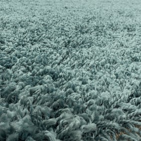 Rond hoogpolig vloerkleed - Softy Blauw/Groen - sfeer