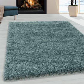 Hoogpolig vloerkleed - Softy Blauw/Groen