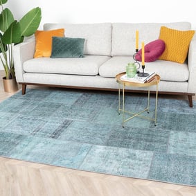 Patchwork Vloerkleed - Estate Blauw/Groen