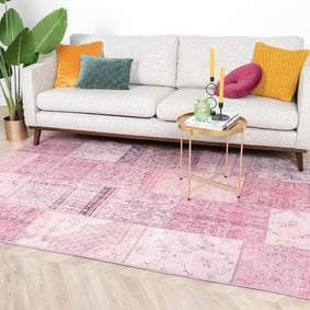 Patchwork vloerkleed - Estate Roze