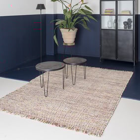 Wollen vloerkleed - Sunshine Fringe Multicolor/Rood