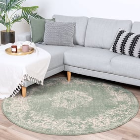 Rond vintage vloerkleed - Wonder Groen