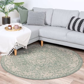 Rond vintage vloerkleed - Wonder Oriental Groen