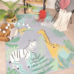 Kindervloerkleed - Jungle Giraffe Multicolor