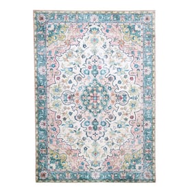 Vintage vloerkleed - Lily Oriental Blauw/Roze - sfeer