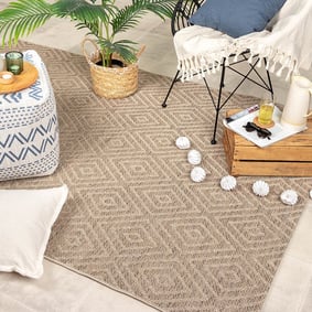 Jute buitenkleed - Fora Tile Naturel 