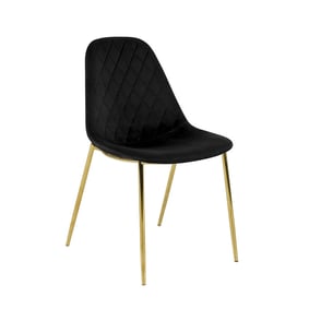 Velvet stoel - Tara Zwart - Goud frame