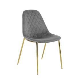Velvet stoel - Tara Grijs - Goud frame