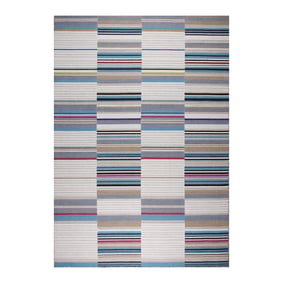 Wollen vloerkleed - Bon Multicolor/Turquoise
