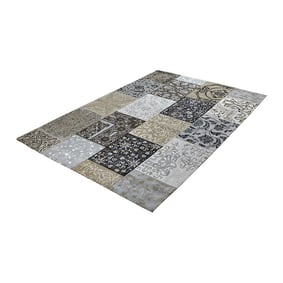 Patchwork vloerkleed - Delany Grijs/Antraciet - product