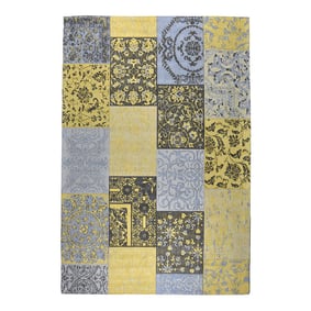 Patchwork vloerkleed - Delany Grijs/Geel