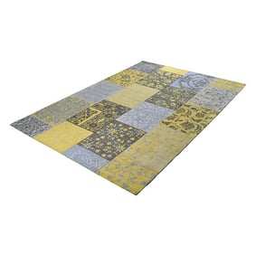 Patchwork vloerkleed - Delany Grijs/Geel - product