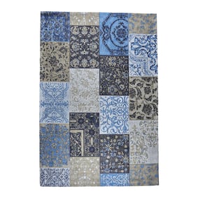 Patchwork vloerkleed - Delany Grijs/Blauw