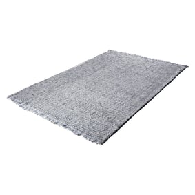 Wollen vloerkleed - Trinette Blauw/Creme - sfeer