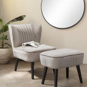 Velvet hocker - Sophie Creme