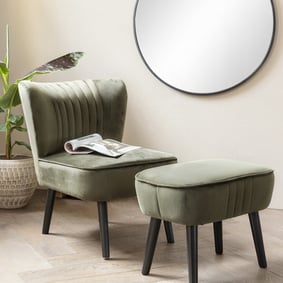 Velvet hocker - Sophie Olijfgroen