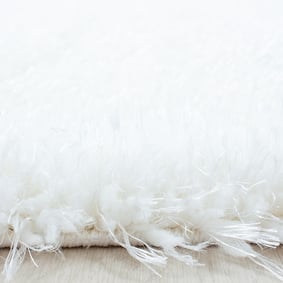 Rond Hoogpolig vloerkleed - Blushy Wit - sfeer