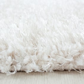 Rond Hoogpolig vloerkleed - Blushy Creme/Wit - sfeer